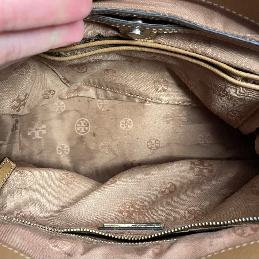 Tory Burch Robinson‎ Leather Tote Bag Brown with Original Fabric Bag